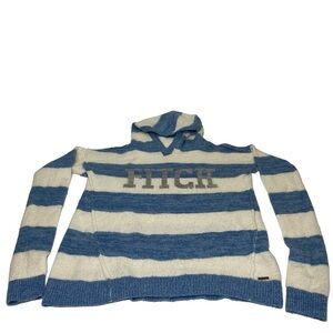 Abercrombie & Fitch Sweater XS Blue White Hoodie Acrylic / Nylon / Wool